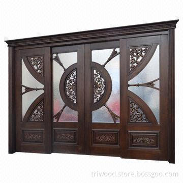 Exquisite Interior Composite Wood Sliding Door with Environment-friendly Paint